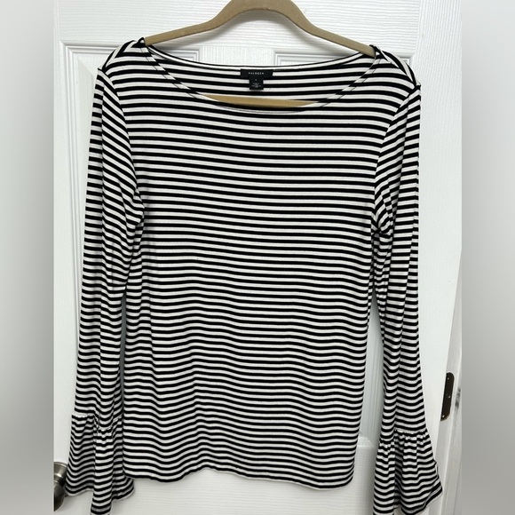 Halogen boat neck striped top. - Picture 1 of 4